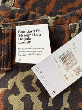 Nike Brown and Olive Camo Standard Fit Straight Leg Pants